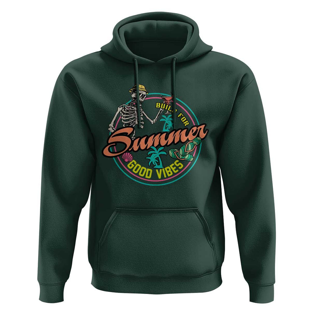 Summer Vibe Skeleton Hoodie Build For Summer Good Vibes Chilln' TS02 Dark Forest Green Print Your Wear