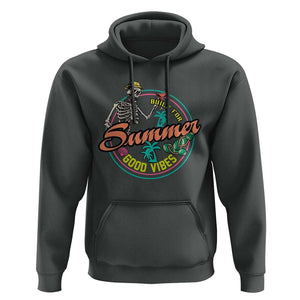 Summer Vibe Skeleton Hoodie Build For Summer Good Vibes Chilln' TS02 Dark Heather Print Your Wear