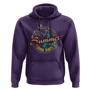 Summer Vibe Skeleton Hoodie Build For Summer Good Vibes Chilln' TS02 Purple Print Your Wear