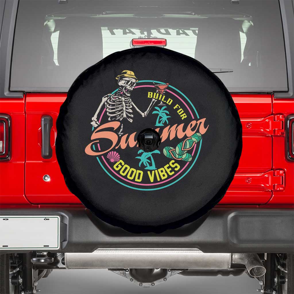 Summer Vibe Skeleton Spare Tire Cover Build For Summer Good Vibes Chilln' TS02 Black Print Your Wear