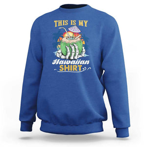 Hawaii Summer Sweatshirt This Is My Hawaiian Shirt Coconut Tropical Beach Vibe TS02 Royal Blue Print Your Wear