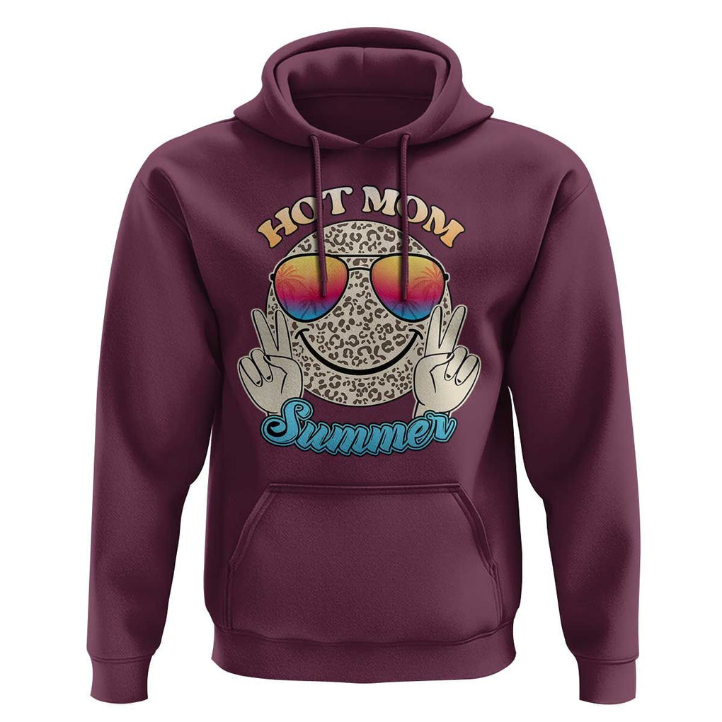 Hot Mom Summer Hoodie Chillin' Vibe Leopard Mommy TS02 Maroon Print Your Wear