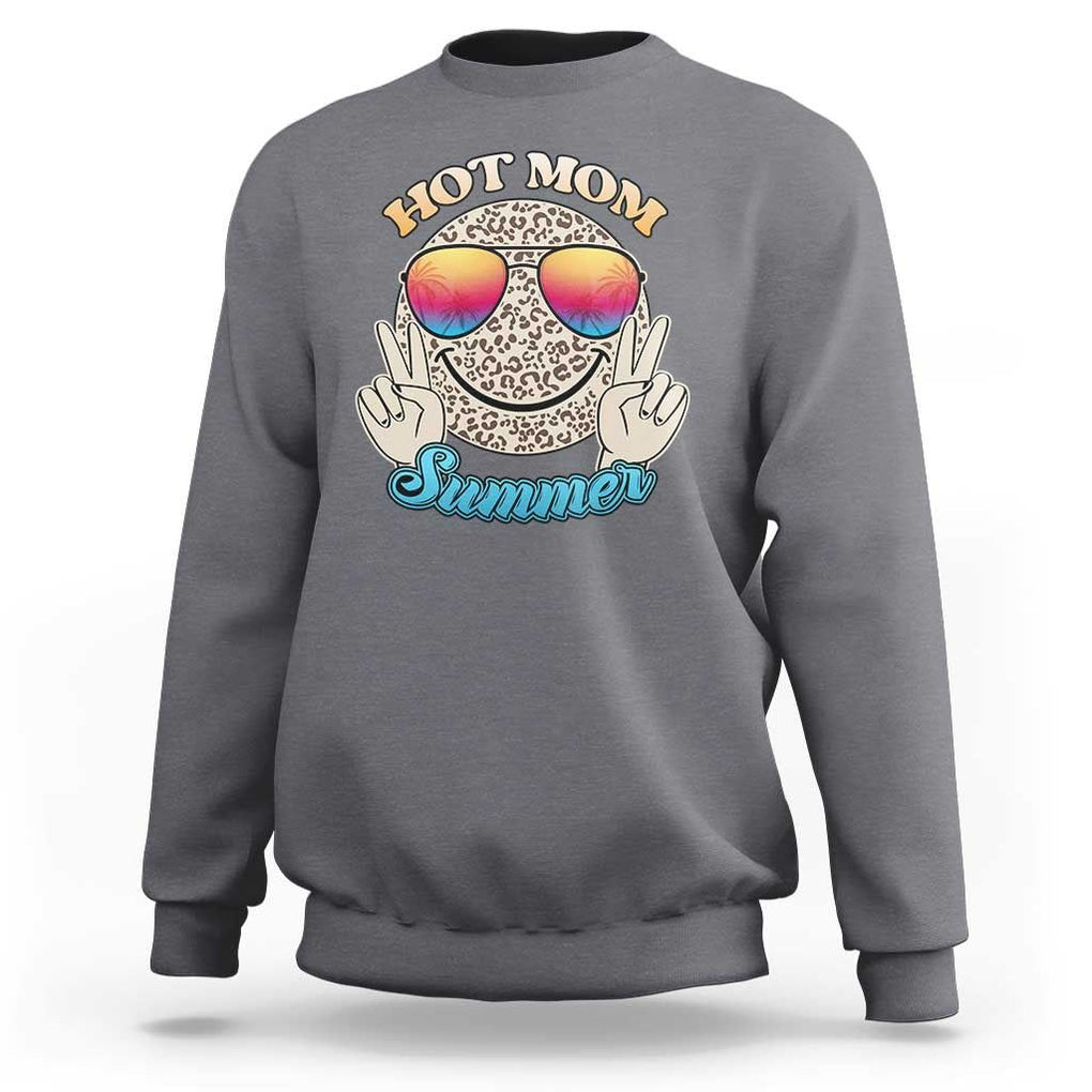 Hot Mom Summer Sweatshirt Chillin' Vibe Leopard Mommy TS02 Charcoal Print Your Wear