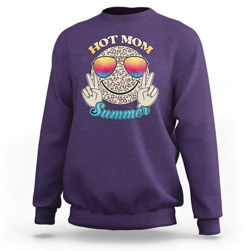 Hot Mom Summer Sweatshirt Chillin' Vibe Leopard Mommy TS02 Purple Print Your Wear
