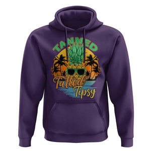Summer Vibe Hoodie Tanned Tatted Tipsy Funny Pineapple Retro Sunset TS02 Purple Print Your Wear