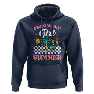 Pregnant Girl Summer Hoodie Funny Baby Announcement Retro Vintage TS02 Navy Print Your Wear