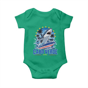 Cabo Verde Surfing Blue Shark Surfboard Baby Onesie Cape Verde Flag Tropical Ocean Wave TS02 Irish Green Print Your Wear