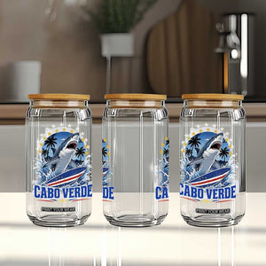 Cabo Verde Surfing Blue Shark Surfboard Glass Can Cape Verde Flag Tropical Ocean Wave TS02 Print Your Wear