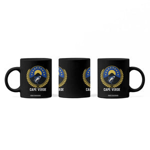 Cape Verde Volcano Blue Sharks Gold Laurel Crest Graphic Coffee Mug Retro Cabo Verde Heritage Pride TS02 Print Your Wear