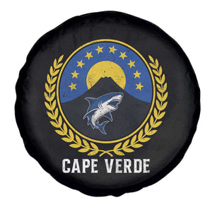 Cape Verde Volcano Blue Sharks Gold Laurel Crest Graphic Spare Tire Cover Retro Cabo Verde Heritage Pride TS02 Print Your Wear
