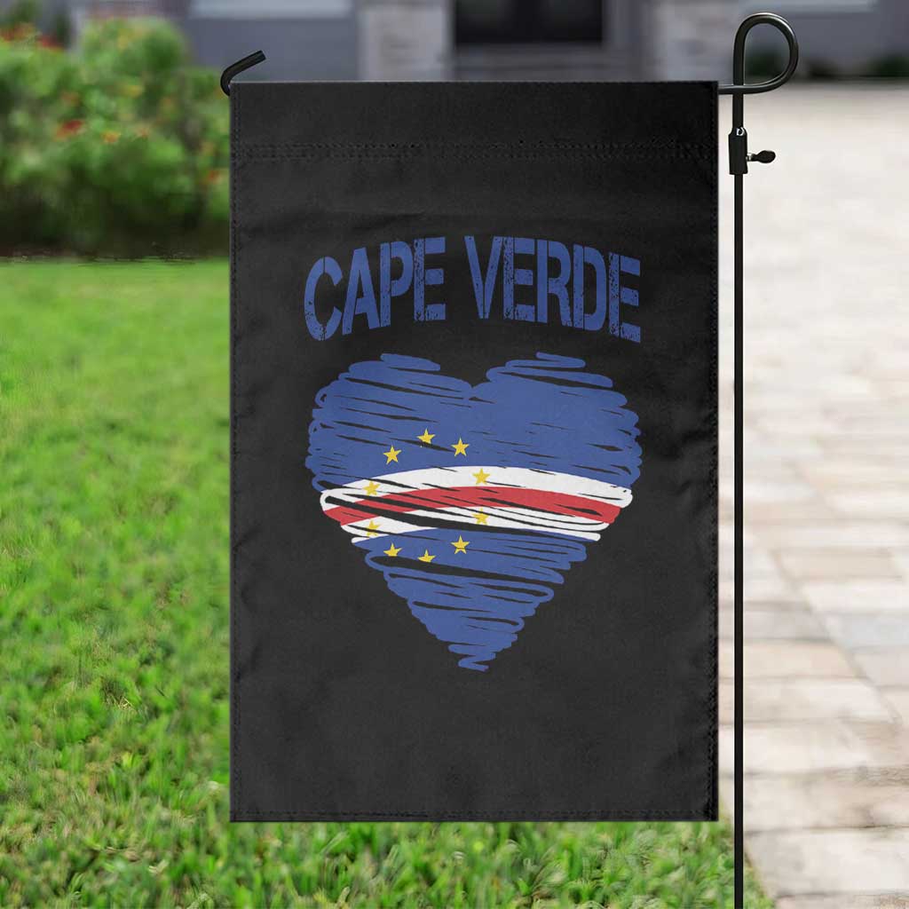 Cape Verde Scribble Flag Heart National Pride Garden Flag Cabo Verde Love TS02 Print Your Wear