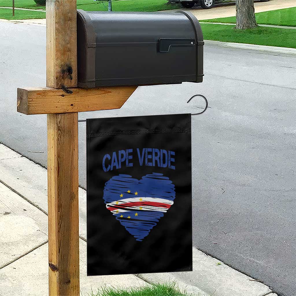 Cape Verde Scribble Flag Heart National Pride Garden Flag Cabo Verde Love TS02 Print Your Wear