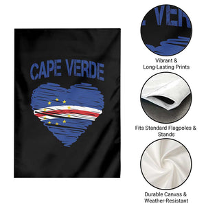 Cape Verde Scribble Flag Heart National Pride Garden Flag Cabo Verde Love TS02 Print Your Wear
