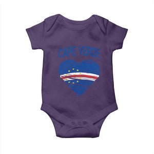 Cape Verde Scribble Flag Heart National Pride Baby Onesie Cabo Verde Love TS02 Purple Print Your Wear