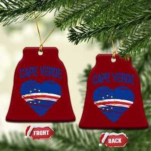 Cape Verde Scribble Flag Heart National Pride Ceramic Ornament Cabo Verde Love TS02 Print Your Wear