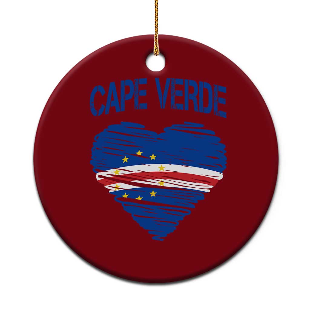 Cape Verde Scribble Flag Heart National Pride Ceramic Ornament Cabo Verde Love TS02 1pc Red Print Your Wear