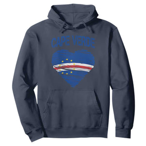 Cape Verde Scribble Flag Heart National Pride Hoodie Cabo Verde Love TS02 Navy Print Your Wear