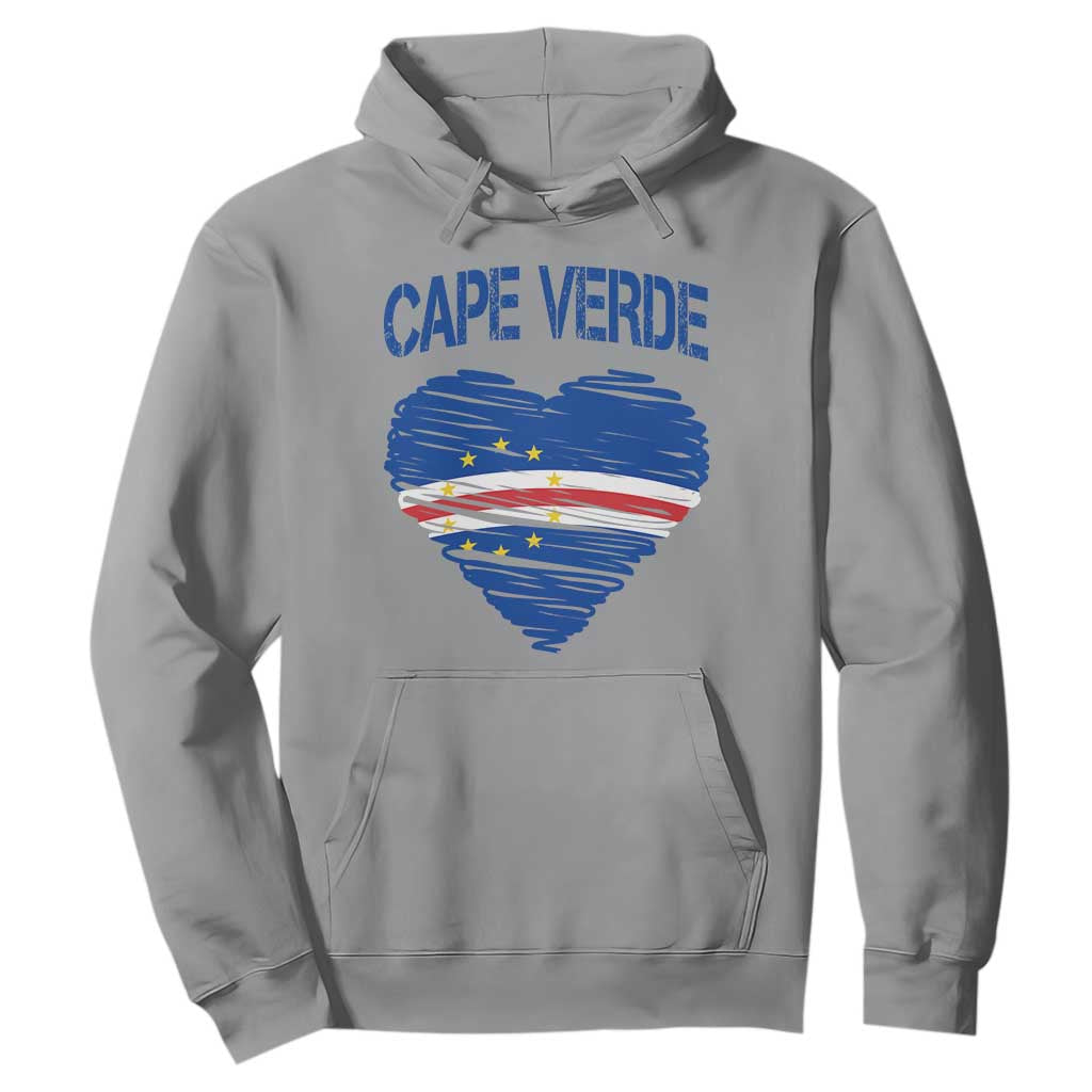 Cape Verde Scribble Flag Heart National Pride Hoodie Cabo Verde Love TS02 Sport Gray Print Your Wear
