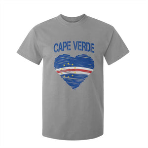 Cape Verde Scribble Flag Heart National Pride T Shirt For Kid Cabo Verde Love TS02 Sport Gray Print Your Wear
