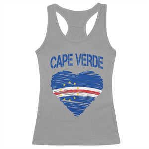 Cape Verde Scribble Flag Heart National Pride Racerback Tank Top Cabo Verde Love TS02 Sport Gray Print Your Wear