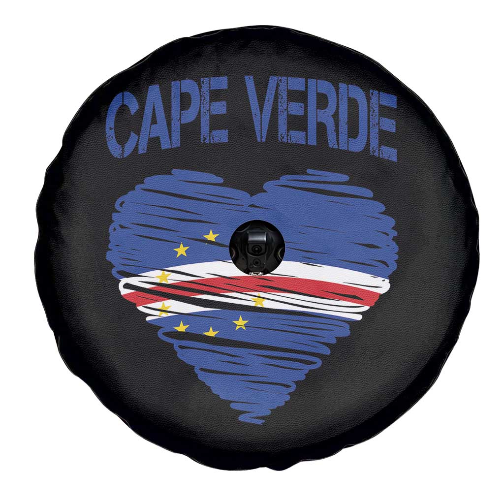 Cape Verde Scribble Flag Heart National Pride Spare Tire Cover Cabo Verde Love TS02 Print Your Wear