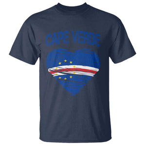 Cape Verde Scribble Flag Heart National Pride T Shirt Cabo Verde Love TS02 Navy Print Your Wear