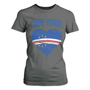 Cape Verde Scribble Flag Heart National Pride T Shirt For Women Cabo Verde Love TS02 Dark Heather Print Your Wear