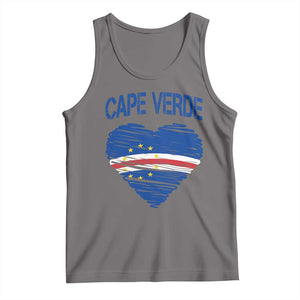 Cape Verde Scribble Flag Heart National Pride Tank Top Cabo Verde Love TS02 Deep Heather Print Your Wear