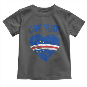 Cape Verde Scribble Flag Heart National Pride Toddler T Shirt Cabo Verde Love TS02 Dark Heather Print Your Wear