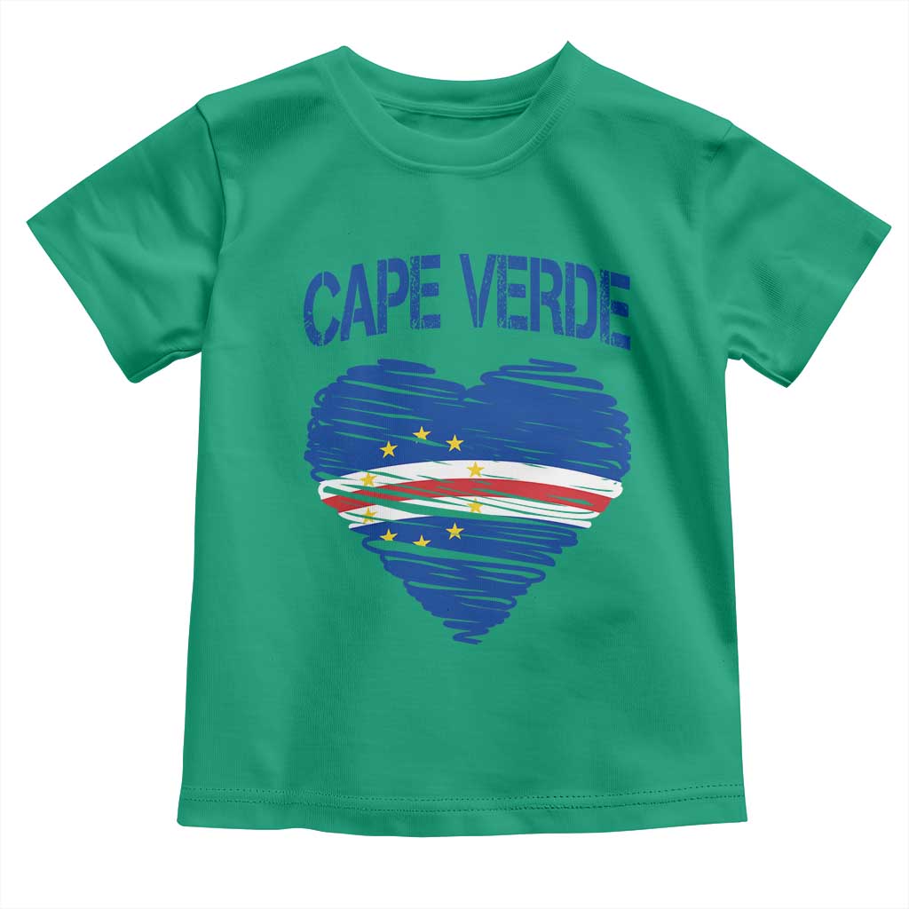 Cape Verde Scribble Flag Heart National Pride Toddler T Shirt Cabo Verde Love TS02 Irish Green Print Your Wear