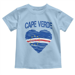 Cape Verde Scribble Flag Heart National Pride Toddler T Shirt Cabo Verde Love TS02 Light Blue Print Your Wear