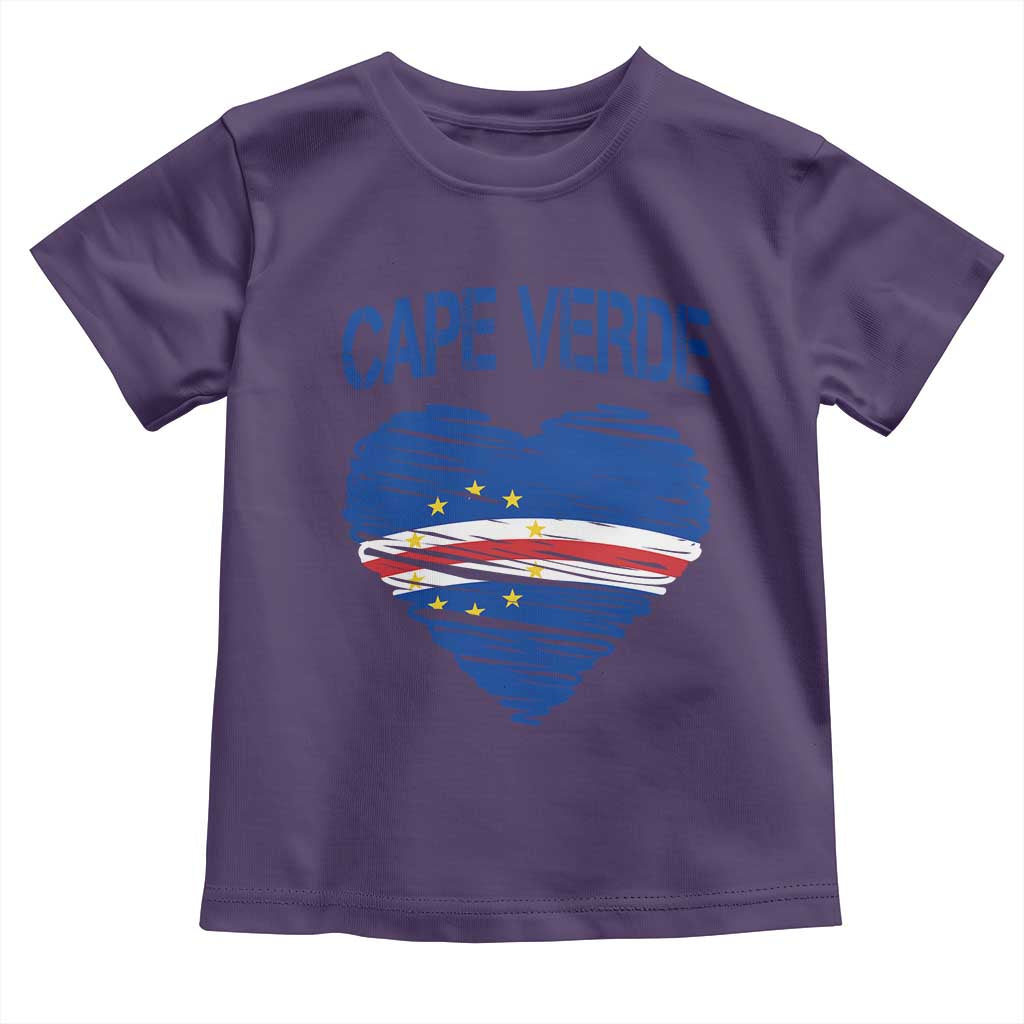 Cape Verde Scribble Flag Heart National Pride Toddler T Shirt Cabo Verde Love TS02 Purple Print Your Wear