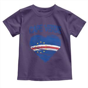 Cape Verde Scribble Flag Heart National Pride Toddler T Shirt Cabo Verde Love TS02 Purple Print Your Wear