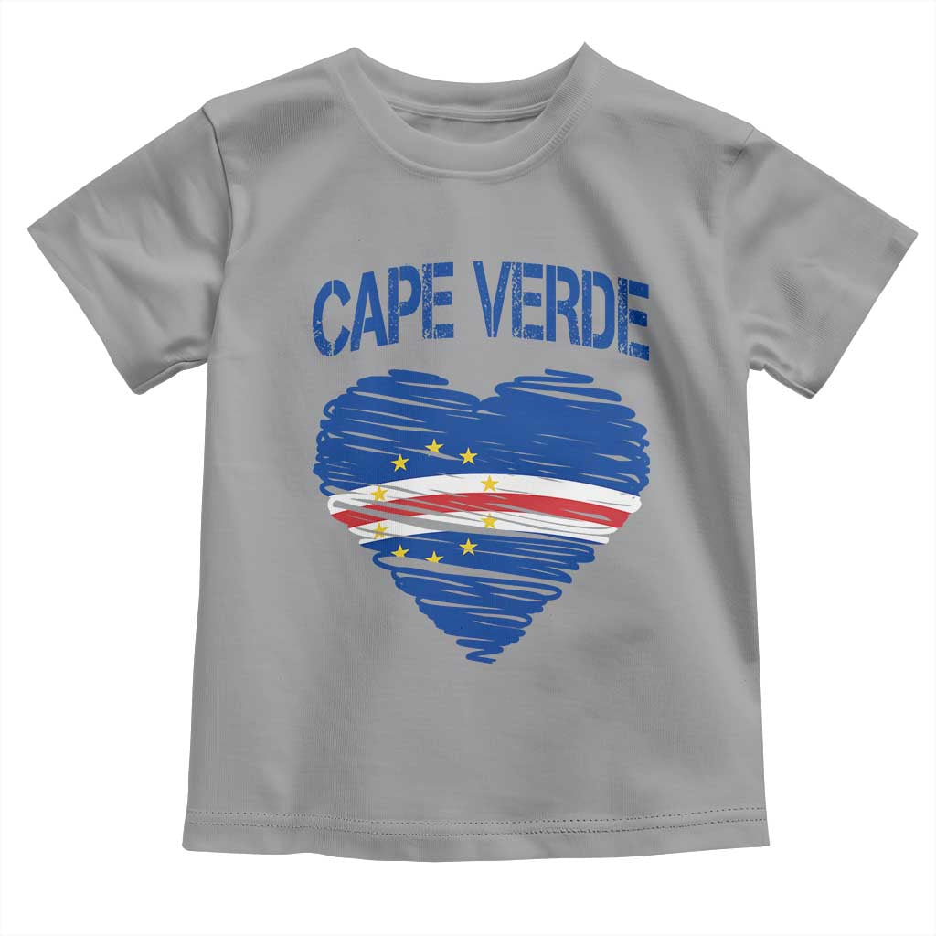 Cape Verde Scribble Flag Heart National Pride Toddler T Shirt Cabo Verde Love TS02 Sport Gray Print Your Wear
