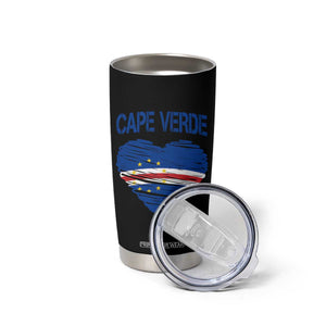 Cape Verde Scribble Flag Heart National Pride Tumbler Cup Cabo Verde Love TS02 Print Your Wear