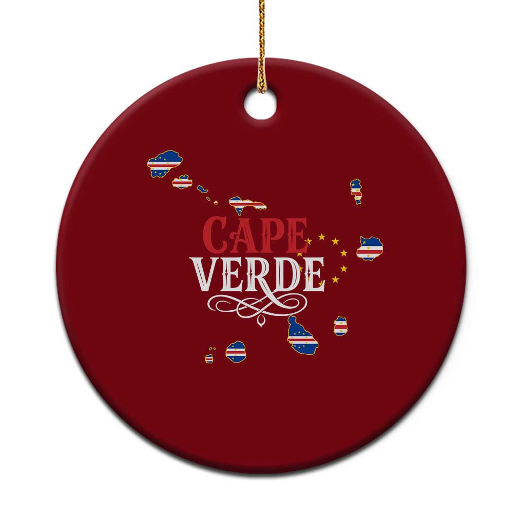 Cabo Verde Islands Flag Map Ceramic Ornament Cape Verde Vintage Pride TS02 1pc Red Print Your Wear
