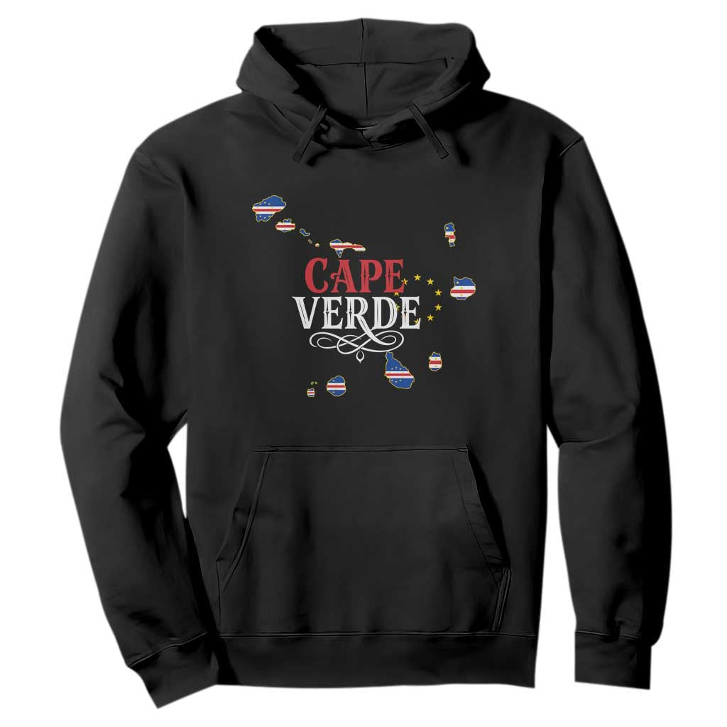 Cabo Verde Islands Flag Map Hoodie Cape Verde Vintage Pride TS02 Black Print Your Wear