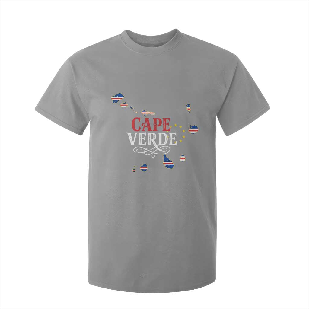 Cabo Verde Islands Flag Map T Shirt For Kid Cape Verde Vintage Pride TS02 Sport Gray Print Your Wear