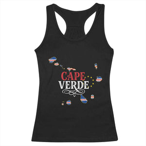 Cabo Verde Islands Flag Map Racerback Tank Top Cape Verde Vintage Pride TS02 Black Print Your Wear
