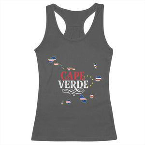 Cabo Verde Islands Flag Map Racerback Tank Top Cape Verde Vintage Pride TS02 Dark Heather Print Your Wear