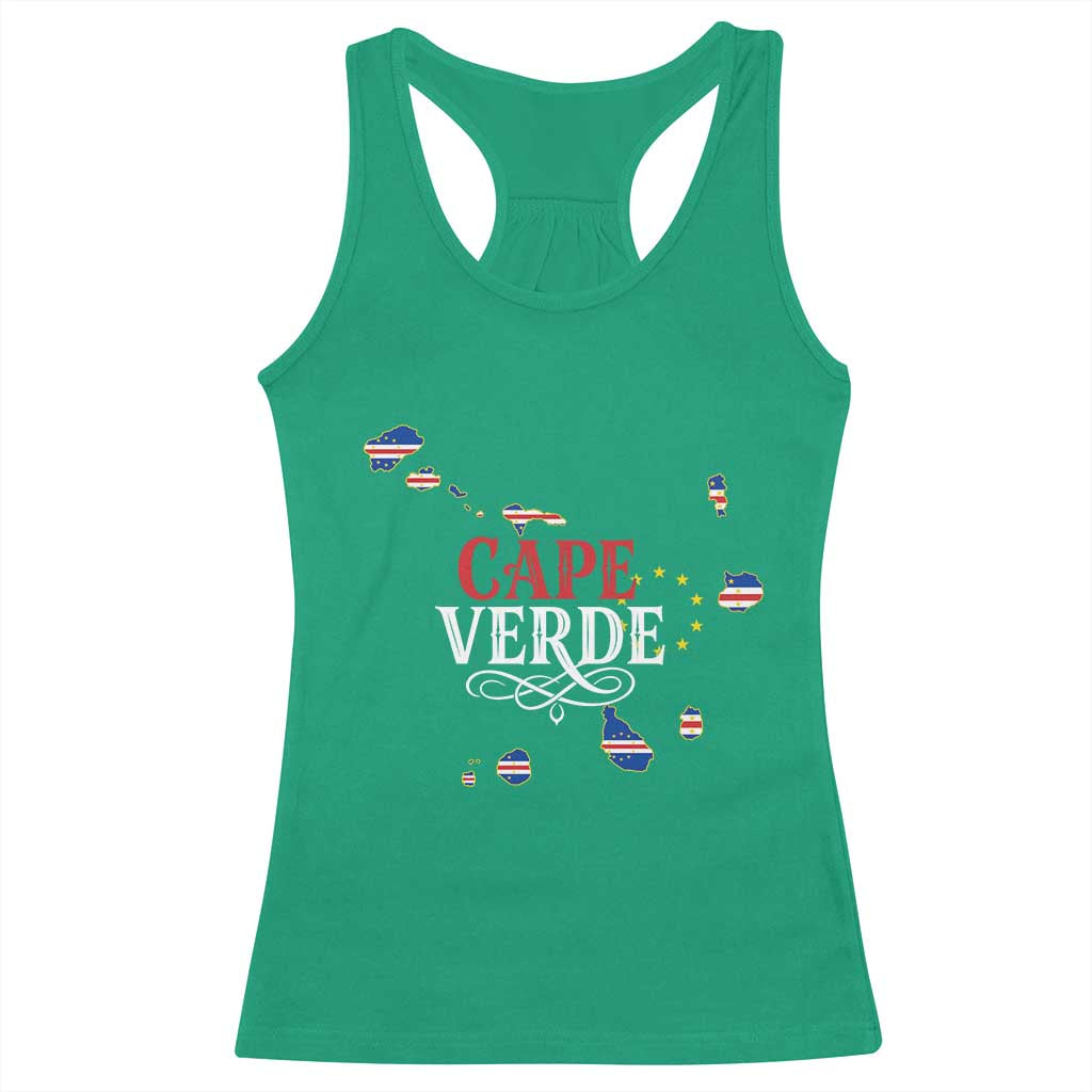 Cabo Verde Islands Flag Map Racerback Tank Top Cape Verde Vintage Pride TS02 Irish Green Print Your Wear