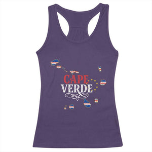 Cabo Verde Islands Flag Map Racerback Tank Top Cape Verde Vintage Pride TS02 Purple Print Your Wear