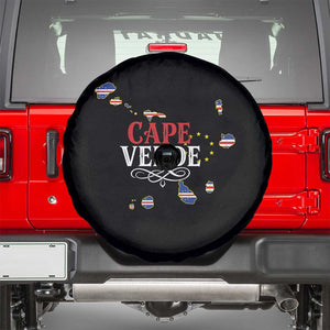 Cabo Verde Islands Flag Map Spare Tire Cover Cape Verde Vintage Pride TS02 Black Print Your Wear