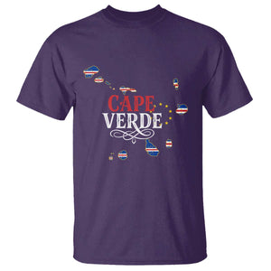 Cabo Verde Islands Flag Map T Shirt Cape Verde Vintage Pride TS02 Purple Print Your Wear