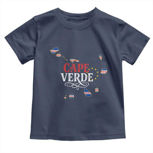 Cabo Verde Islands Flag Map Toddler T Shirt Cape Verde Vintage Pride TS02 Navy Print Your Wear