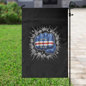 Cape Verde Flag Fist Power Stone Wall Break Graphic Garden Flag Cabo Verde Strong Roots National Pride TS02 Print Your Wear