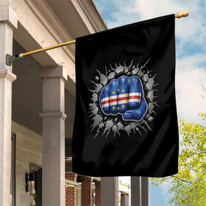 Cape Verde Flag Fist Power Stone Wall Break Graphic Garden Flag Cabo Verde Strong Roots National Pride TS02 Print Your Wear