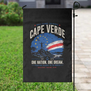 Cape Verde Small Islands Big Hearts Pride Garden Flag Cabo Verde One Nation One Dream Distressed Flag TS02 Print Your Wear