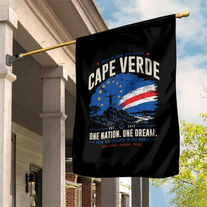 Cape Verde Small Islands Big Hearts Pride Garden Flag Cabo Verde One Nation One Dream Distressed Flag TS02 Print Your Wear