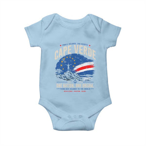 Cape Verde Small Islands Big Hearts Pride Baby Onesie Cabo Verde One Nation One Dream Distressed Flag TS02 Light Blue Print Your Wear